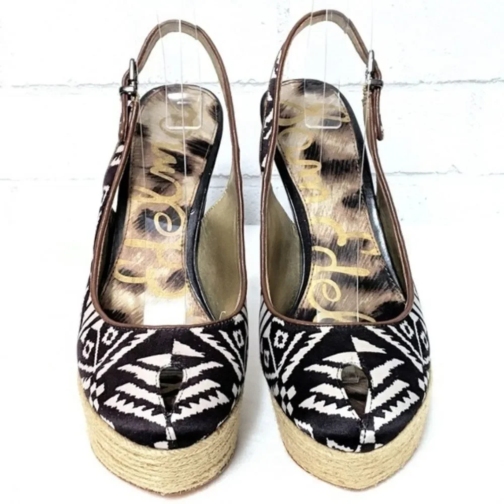 NWOB SAM EDELMAN Novato Aztec Tribal Heels 7